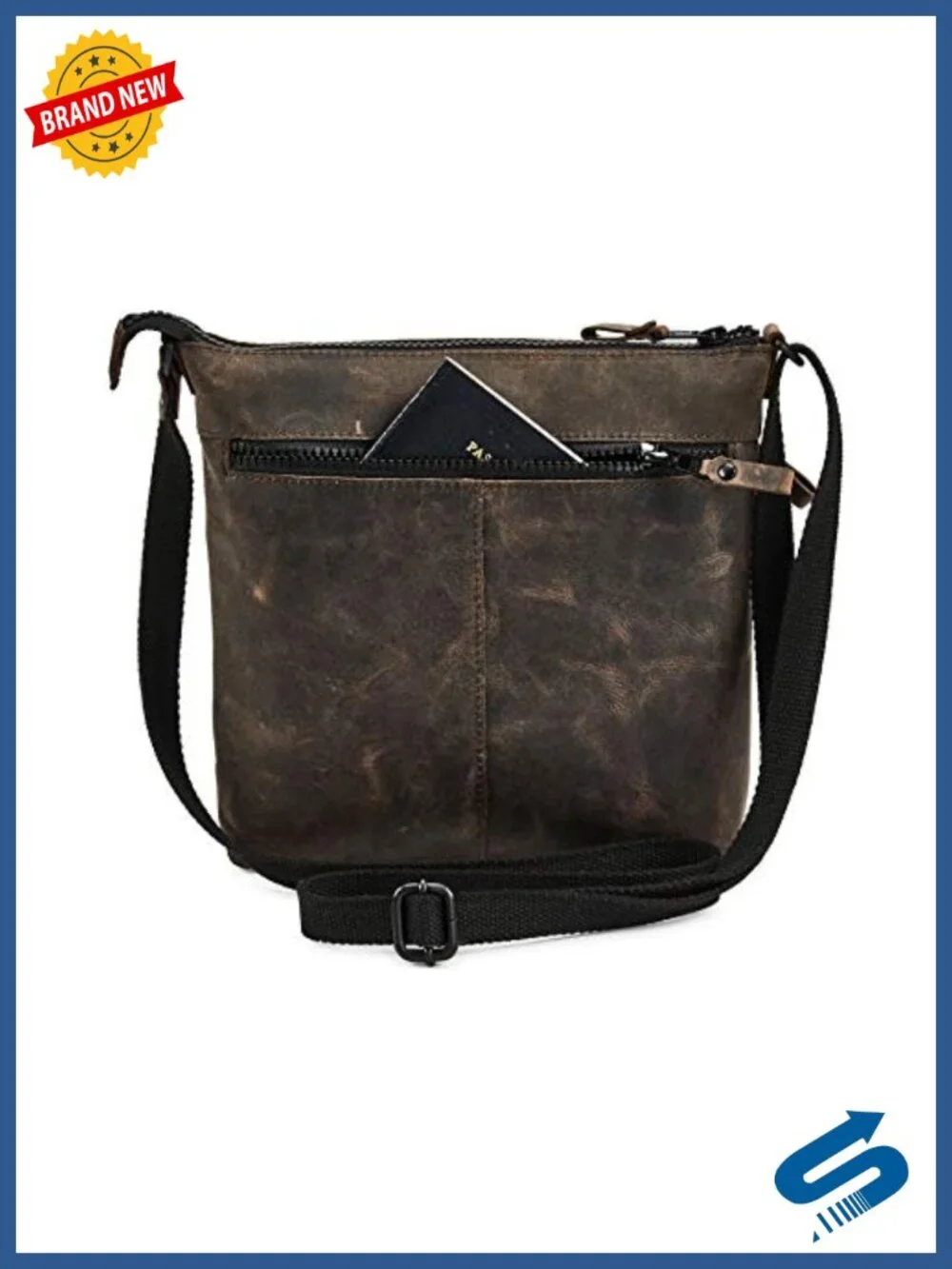 Genuine Leather Small Crossbody Bag with Adjustable Strap